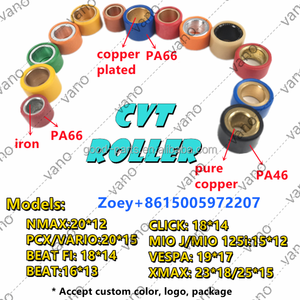 WANOU NMAX 150 155 20*12 Motorcycle <strong>Roller</strong> Kit Iron Scooter <strong>Variator</strong> Clutch <strong>Roller</strong> Flyball Weight Set