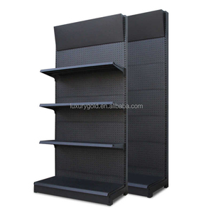 Benutzer definierte Größen Supermarkt Metall Lager regal Mehr schicht ige Supermarkt regale Peg board Black <span class=keywords><strong>Display</strong></span> <span class=keywords><strong>Stand</strong></span> mit Peg board <span class=keywords><strong>Hooks</strong></span>
