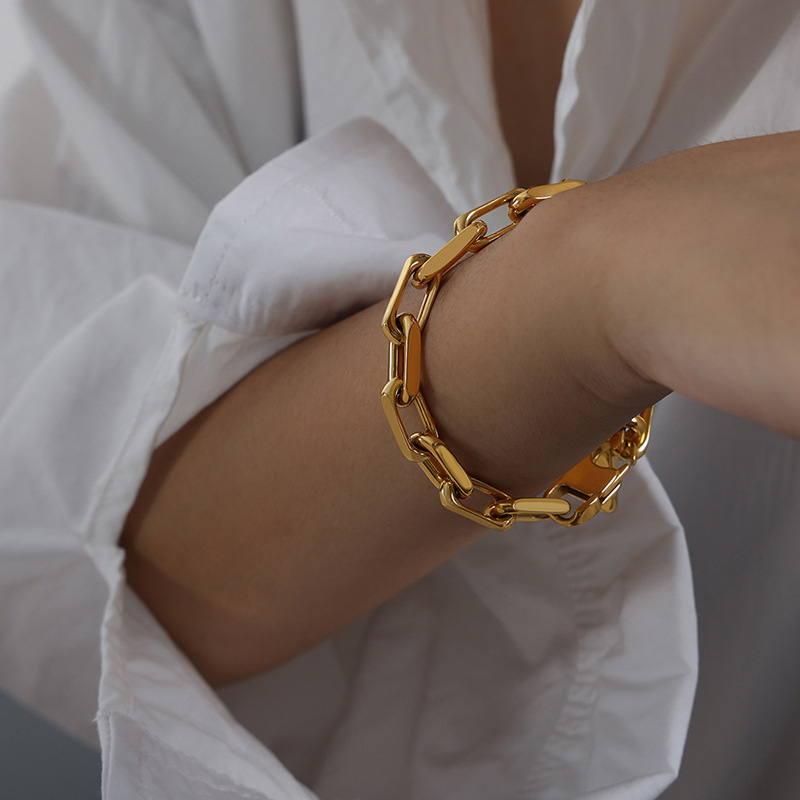 E476-Bracelet en or-19cm