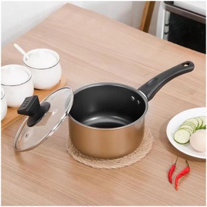 Factory Direct 3pcs Cooking Pot Set 16/22/32cm Cooking Pot Fry Soup Iron <strong>Sheathed</strong> Frying Pan with Lids Non Stick Cookware Set