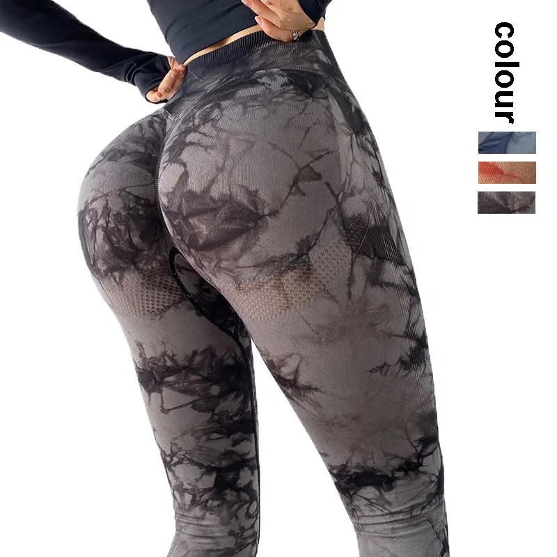 Novas Mulheres Tie-Dye Leggings Aptidão Quick-Seco-Cintura Alta Butt Lift Workout Leggings Calças de Yoga
