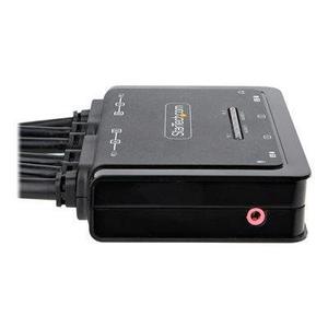 Startech-Conmutador KVM con monitor dual HDMI, 2 puertos, 4K, 60Hz, KVM, 1,5m, integrierten Kabeln, conmutador KVM HDMI/Audio, 9199463 - Product Image 1
