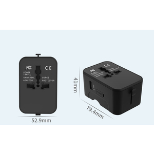 ปลั๊กอเนกประสงค์อเนกประสงค์7-in-1แบบ all-in-1ที่ชาร์จ USB สองพอร์ตรองรับมาตรฐาน UK EU US Aus สำหรับกล้อง - Product Image 6
