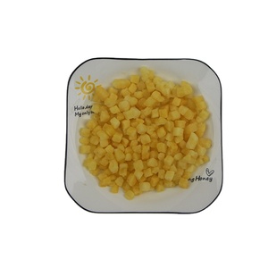 散装去皮果肉切丁<span class=keywords><strong>IQF</strong></span>冷冻菠萝块10公斤新鲜黄色甜菠萝中国线食用菠萝
