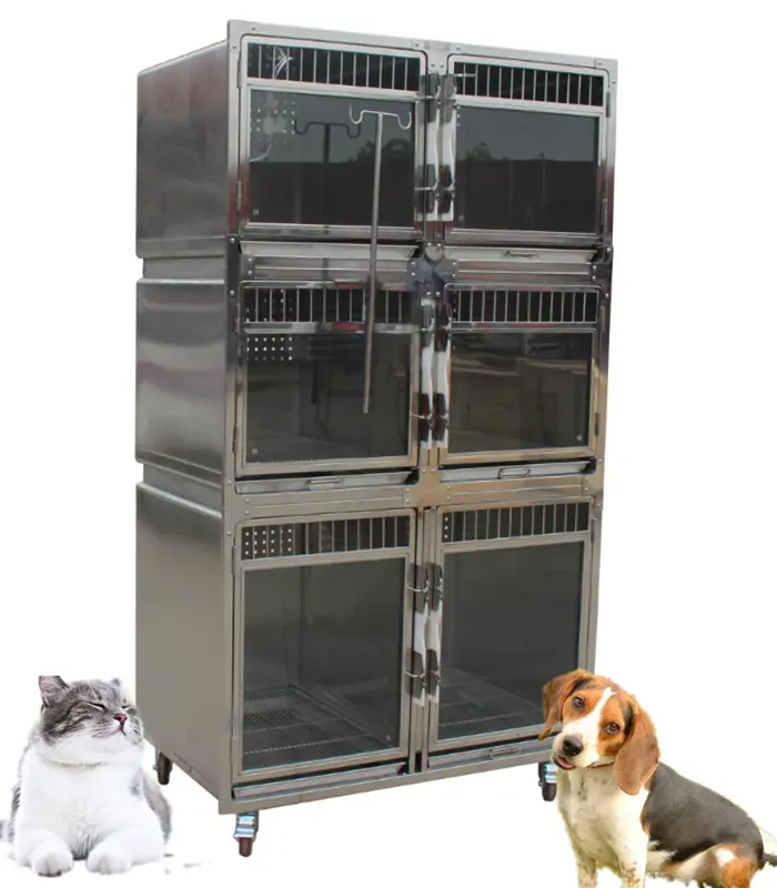 Chinese fabrikant Rvs Grote Hond Vervoer en Injectie Veterinaire Dier Kooi voor Hot-selling