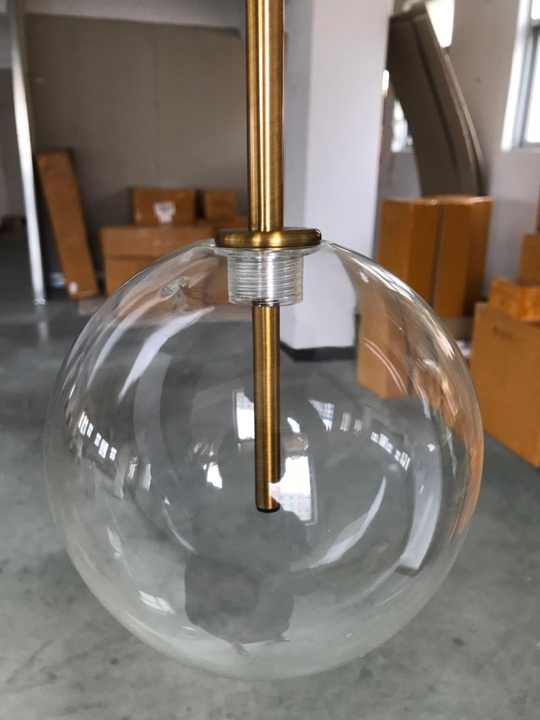Lighting Decorative Heat Resistant G9 Screw Transparent Clear Borosilicate Glass Ball Lampshade with Internal Thread