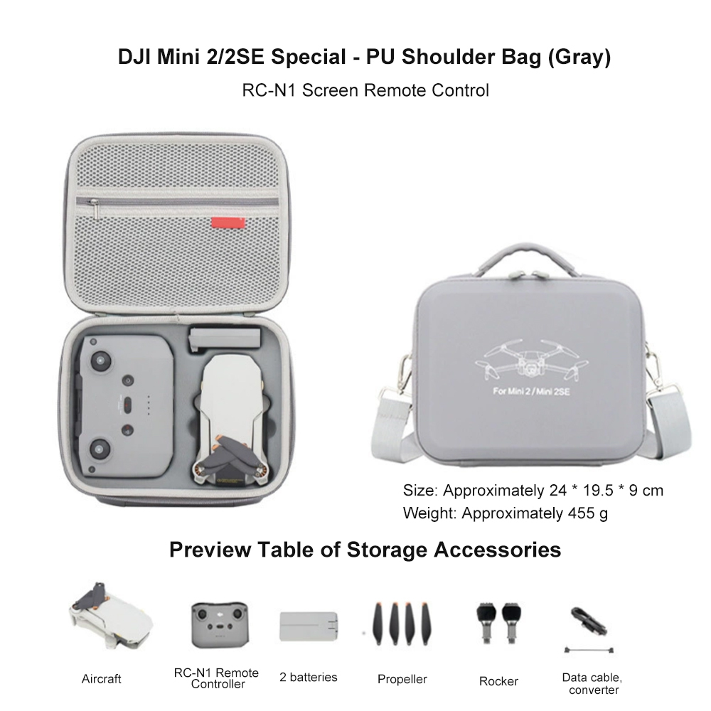Bolso de hombro de PU (gris)