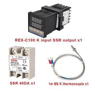 REX-C100デジタルPID温度コントローラーK入力サーモスタットSSR10/25/40DA出力K熱電対1mプローブ - Product Image 3