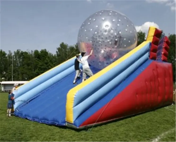 Luar Ruangan Inflatable Olahraga Permainan, Giant Inflatable Slide untuk Zorb Bola B6081