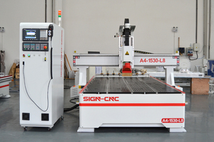 Estoque disponível A4-1325-L8-Pro 3 Axis ATC CNC Router Machine 1325 Madeira para máquina de gravura SIGN CNC