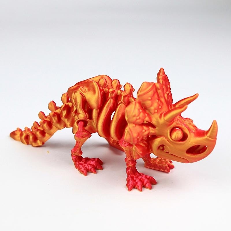 Tricératops en or rouge 16 cm