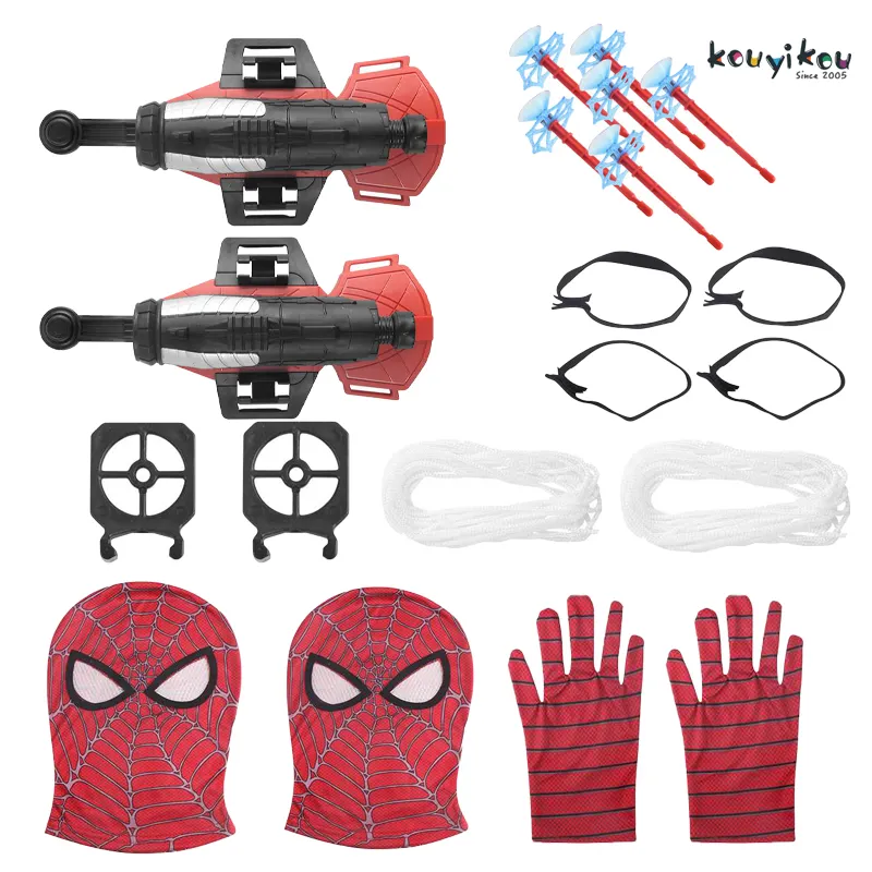 KYK Hero Movie Soft Bullet se puede lanzar Spider Silk Spider guantes giratorios Spider Man lanzador