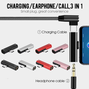 2-in-1タイプ<span class=keywords><strong>C</strong></span>スプリッターオーディオAux 3.5mm充電器アダプターUSB充電機能Samsung Huawei iOSデバイスに対応 - Product Image 2