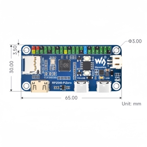 RP2040-PiZero Base della scheda di sviluppo su RP2040 16MB di memoria Flash 2 x tipo C Mini Slot per schede porta TF compatibile HDMI - Product Image 5