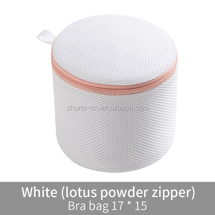 White mesh with pink zipper