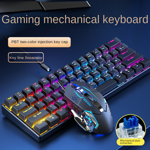 Ventas calientes Teclado para juegos con cable blanco Ratón Combo RGB Teclado mecánico retroiluminado Función de oficina Computadora portátil
