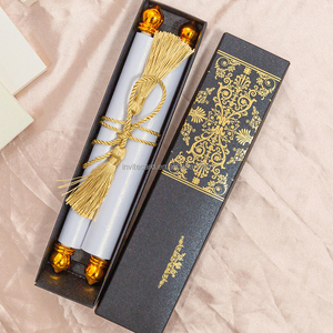 Kreatives Design Black Scroll Paper Scroll Hochzeits einladung karten mit Scroll Sticks und Papier box - Product Image 2