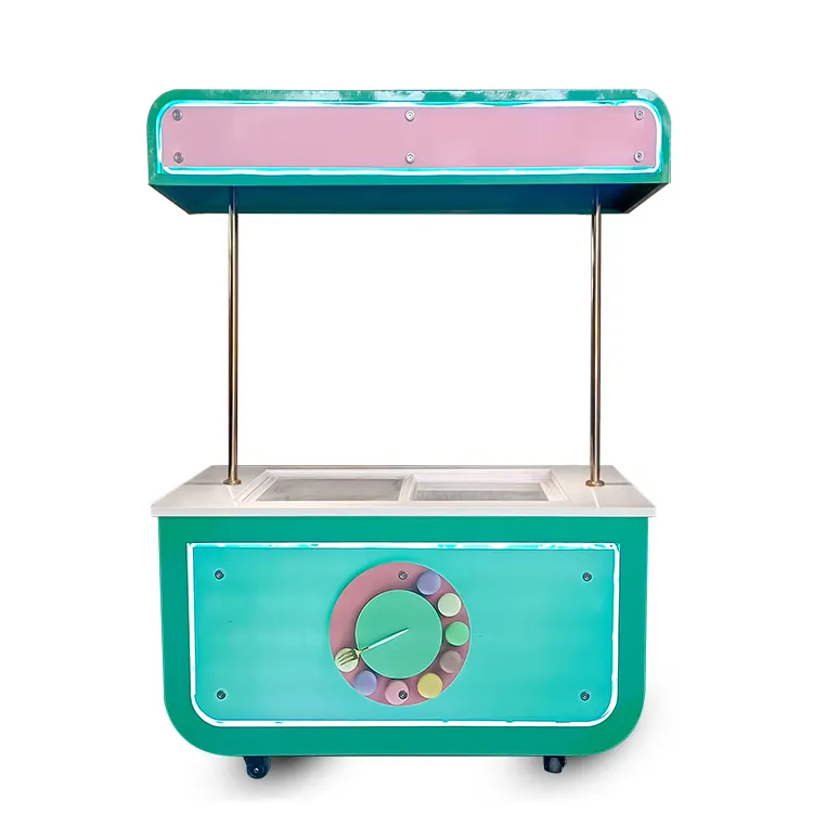 Kolice Kiosk trailer ice cream/outdoor ice cream kiosk push car freezer/mobile food carts for sale