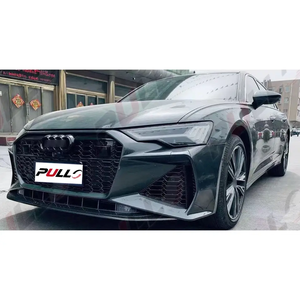 アウディA6 C8 2019-2021 RS6へのアップグレード用の車のスペアパーツには、グリルとサイドスカート付きのバンパーが含まれていますリアディフューザーテールスロート - Product Image 4
