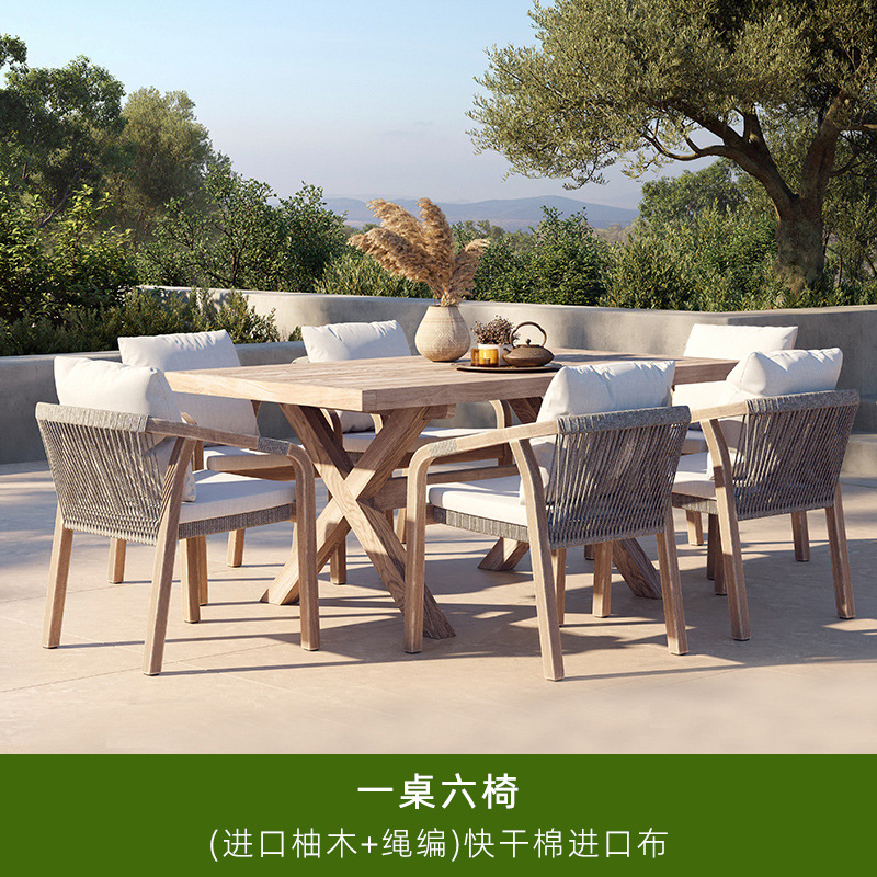 Table et six chaises en teck importées