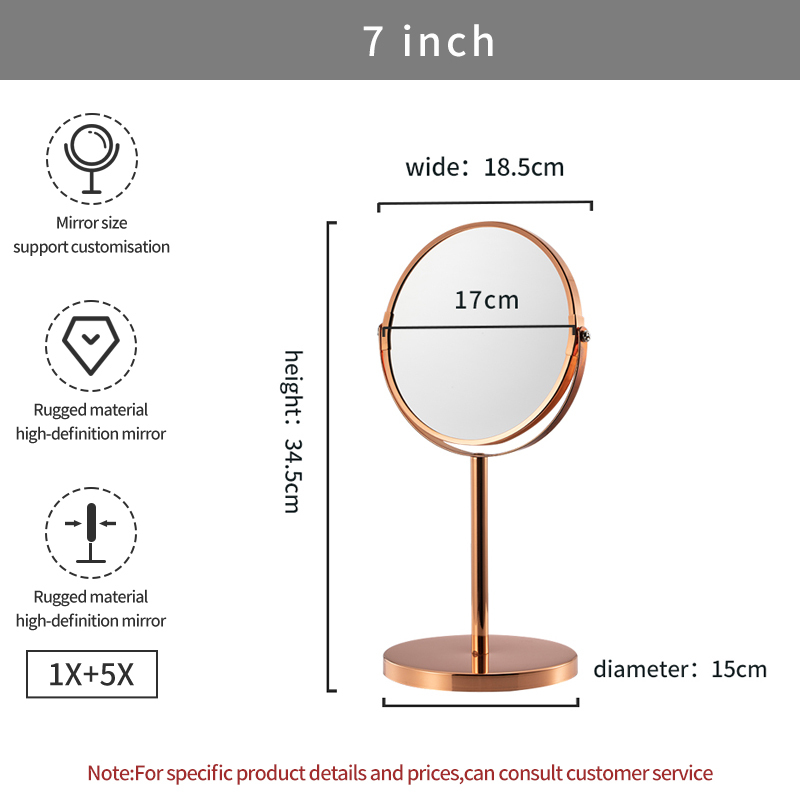 7inch 104F Rose gold plating, 1X+5X