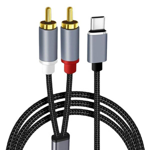 Type-C 1-to-2 Cable Copper Converts Dual Audio <strong>RCA</strong> Heads for Connecting <strong>Speakers</strong> Power Amplifiers 2 <strong>RCA</strong> Subwoofers Mobile Phones - Product Image 6