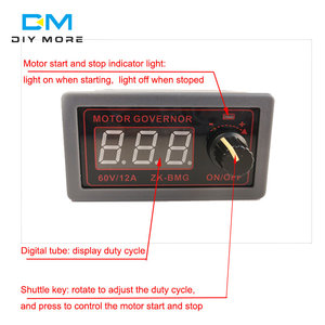 Controlador de velocidad de Motor DC, regulador de voltaje de DC9-60V, pantalla Digital ajustable, Control de velocidad, 12V, 24V, 36V, 500W, 12A, PWM - Product Image 6