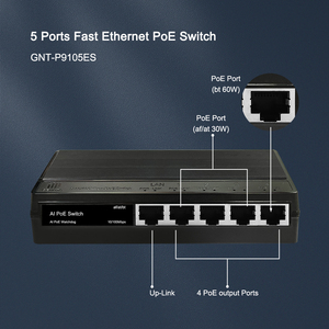 GENATA AI PoE Switch 4พอร์ตสวิตช์ PoE สำหรับกล้อง IP และโซลูชั่นกล้องวงจรปิด - Product Image 3