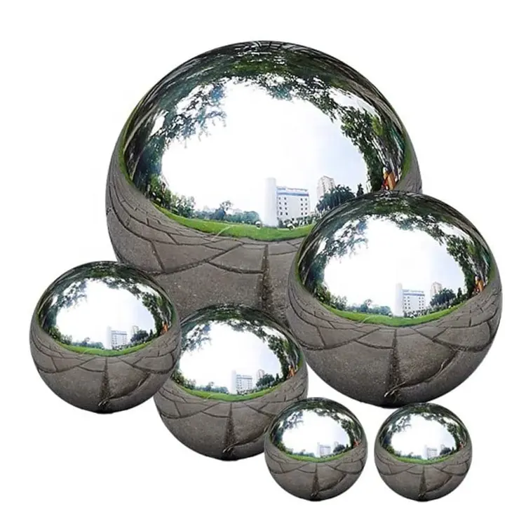 Sfera riflettente del giardino della sfera vuota lucidata specchio della palla di osservazione dell'acciaio inossidabile di 50-150 Mm per le decorazioni domestiche dell'ornamento del giardino