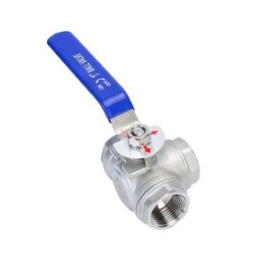 不锈钢NPT BSP 1.6mpa带柄锁不锈钢304 316 t口手动2英寸三通螺纹球阀 - Product Image 5