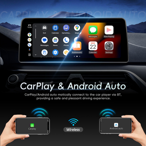 Podofo 12.3'' Android Car Radio Double Din 4+64G Wireless Carplay Android Auto for <strong>BMW</strong> 5 Series 2011-2012 IPS/GPS/WIFI/RDS/FM - Product Image 2