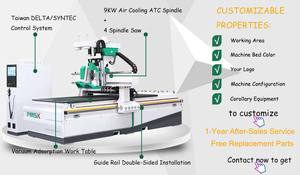 Máquina CNC de madera, enrutador CNC de corte de sierra de dos cabezas con enrutador CNC de 3 ejes de husillo Atc de 9kw - Product Image 3