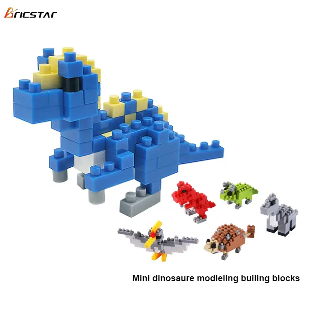 Bricstar Neuankömmlinge Kunststoff DIY Mini Block Spielzeug Kinder pädagogische kleine Dinosaurier Serie Bausteine gesetzt