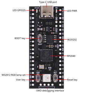 Ahududu Pi Pico geliştirme kurulu TYPE-C yüksek performanslı mikrodenetleyici kurulu rp128 Mbit 4M 16MB çift çekirdekli ARM işlemci