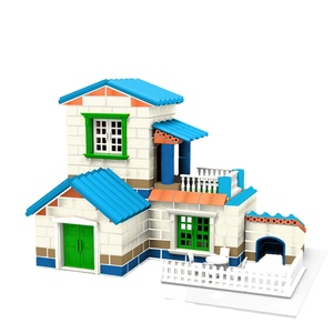 卸売低Moq376PCSDIYミニチュアミニモデルレンガビルディングハウスブロックセットアーキテクチャビルディング教育玩具子供用