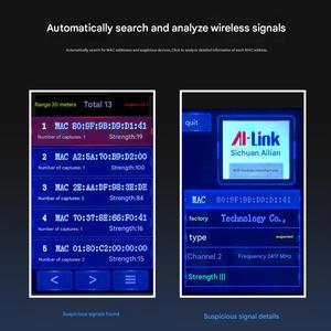 Ai Smart <span class=keywords><strong>RF</strong></span> Anti-Spy <span class=keywords><strong>Bug</strong></span> <span class=keywords><strong>Detector</strong></span> automaticamente pesquisa e analisa sinais sem fio