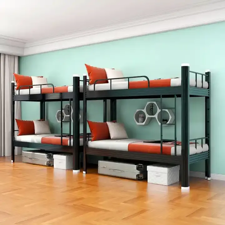 Litera doble de metal para dormitorio multifunción de dos pisos personalizada