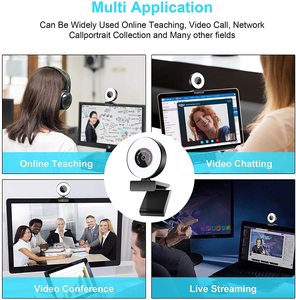 Venta al por mayor multi aplicación 1080P 2K HD Webcam PC USB Video Web Camera Cam Auto Focus Live Streaming Webcam con micrófono y anillo de luz - Product Image 3