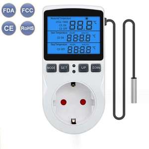 Smart Thermostat <strong>Temperature</strong> <strong>Controller</strong> Socket Outlet with Timer Switch <strong>Sensor</strong> Probe Digital Heating Cooling Control - Product Image 2