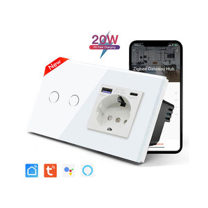 MVAVA Multi 16A 220V Zigbee智能欧盟通用串行总线C型家用电器墙壁开关和插座制造商带2组 - Product Image 1