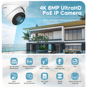 HITOSINO OEM HIK 5MP 8MP 4K ไมโครโฟนในตัว Night Vision การตรวจจับการเคลื่อนไหวป้อมปืนกล้อง IP - Product Image 2