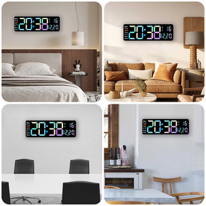 Prezzo competitivo decorazione per la casa temperatura calendario parola orologio da tavolo di controllo RGB grande Led orologio da parete digitale intelligente - Product Image 6