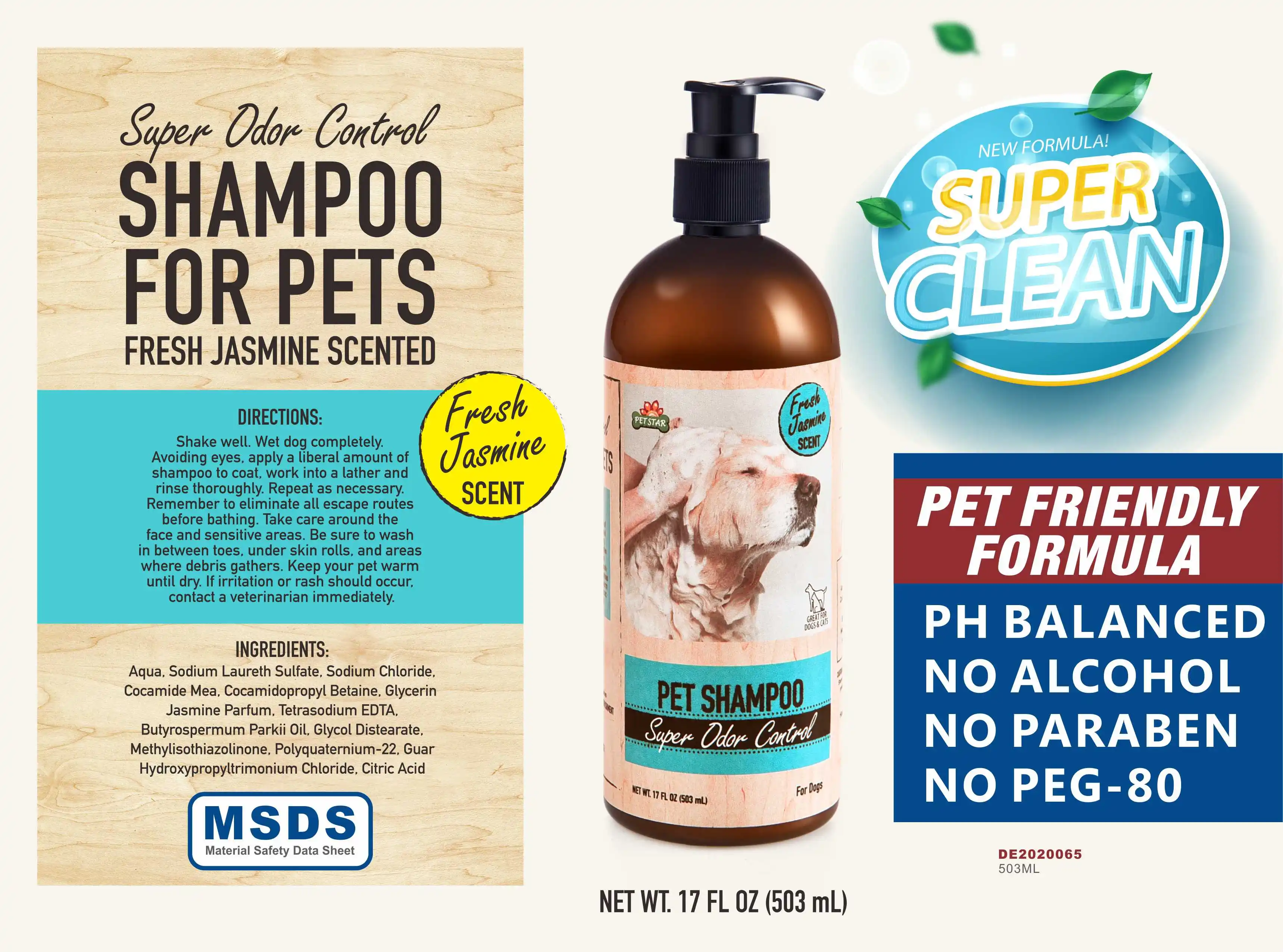 Jasmijn Geurende Super Geurbestrijding Msds Gecertificeerd Alle Natuurlijke Organische Huisdier Shampoo Hond Conditioner