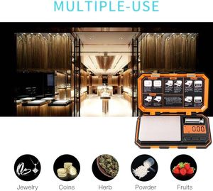 Xách tay 200g/500G kỹ thuật số Túi quy mô 0.01g Độ phân giải điện tử đồ trang sức thực phẩm các loại thảo mộc quy mô Pin gram/ounce đo lường - Product Image 6