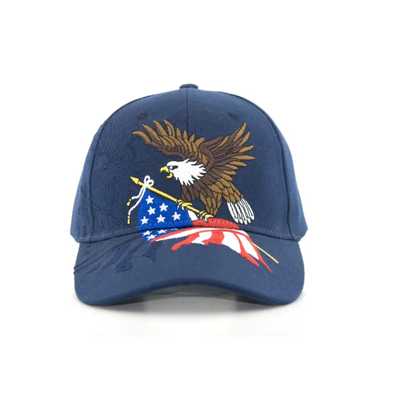 Bandera Americana de 3D bordado de logotipo OEM golf gorras sombreros
