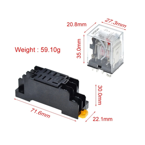 12V <span class=keywords><strong>24V</strong></span> DC 110V 220V ACコイルパワーリレー<span class=keywords><strong>LY2NJ</strong></span> DPDT 8ピンHH62P JQX-13Fソケットベース付きOK