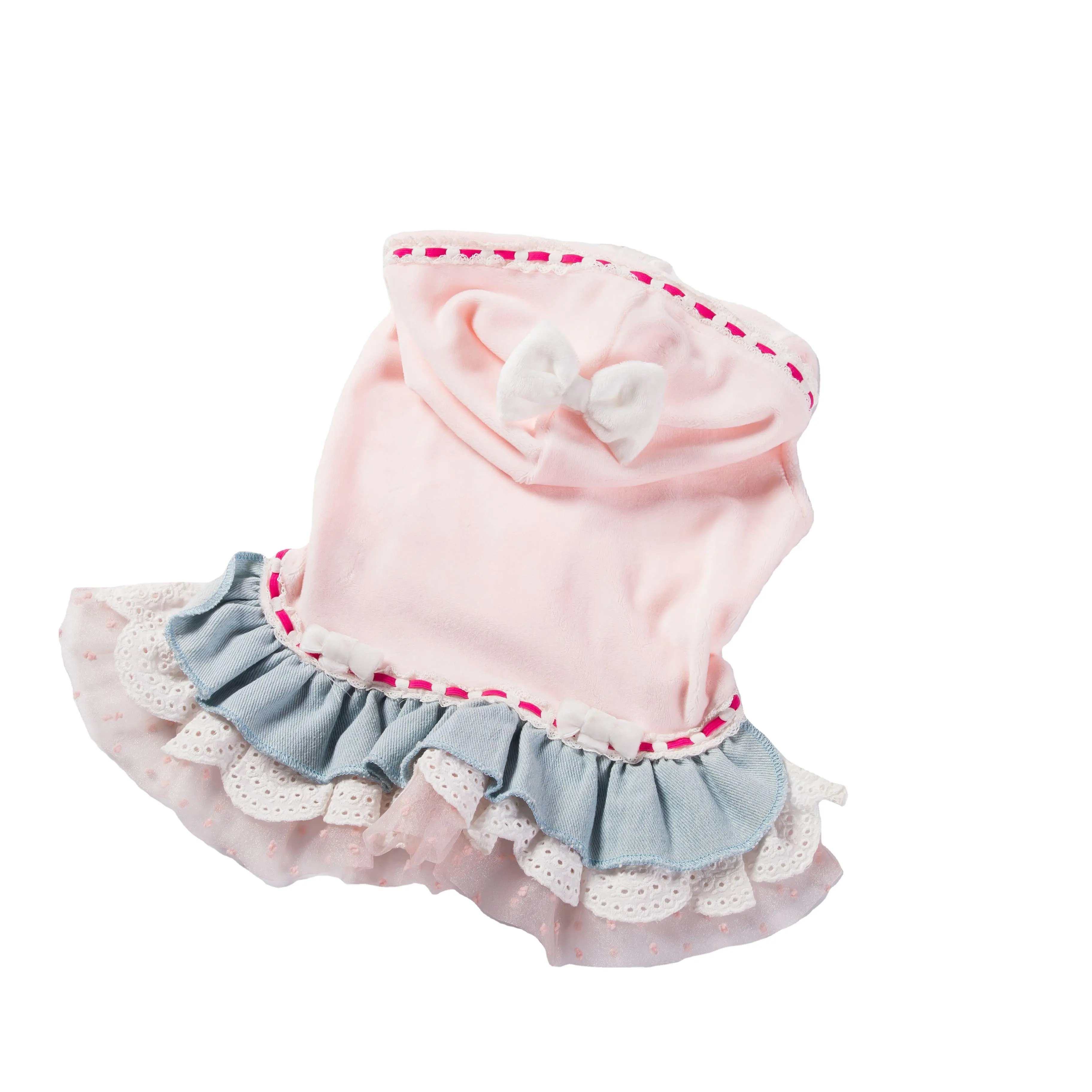 Sweet Puppy Dog Princess Dress Pet Lace Vest Cute Pink Dog Dress Harness para Small Dogs Girl