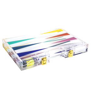 Acrylic backgammon thiết lập với hộp lưu trữ xách tay lucite Hội Đồng Quản trị trò chơi cổ điển bàn trò chơi thanh lịch trang trí nội thất du lịch giải trí - Product Image 3