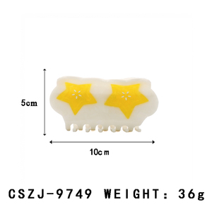 CANYUAN 10cm pinzas de pelo de acetato blanco diseño personalizado con borde ondulado lindas pinzas de pinza para mujer para venta al por mayor - Product Image 2