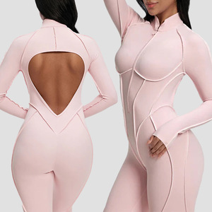 איכות גבוהה חדש activewear בגדי ספורט 1PC חצי רוכסן יוגה נשים סרבל - Product Image 6